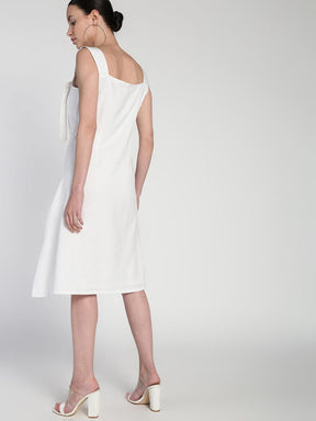 Cotton linen dungaree dress