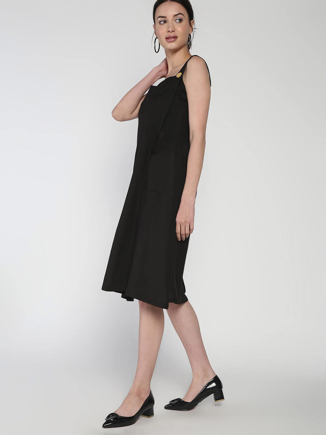 Cotton linen dungaree dress