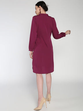 Double placketed Crepe shirt dress