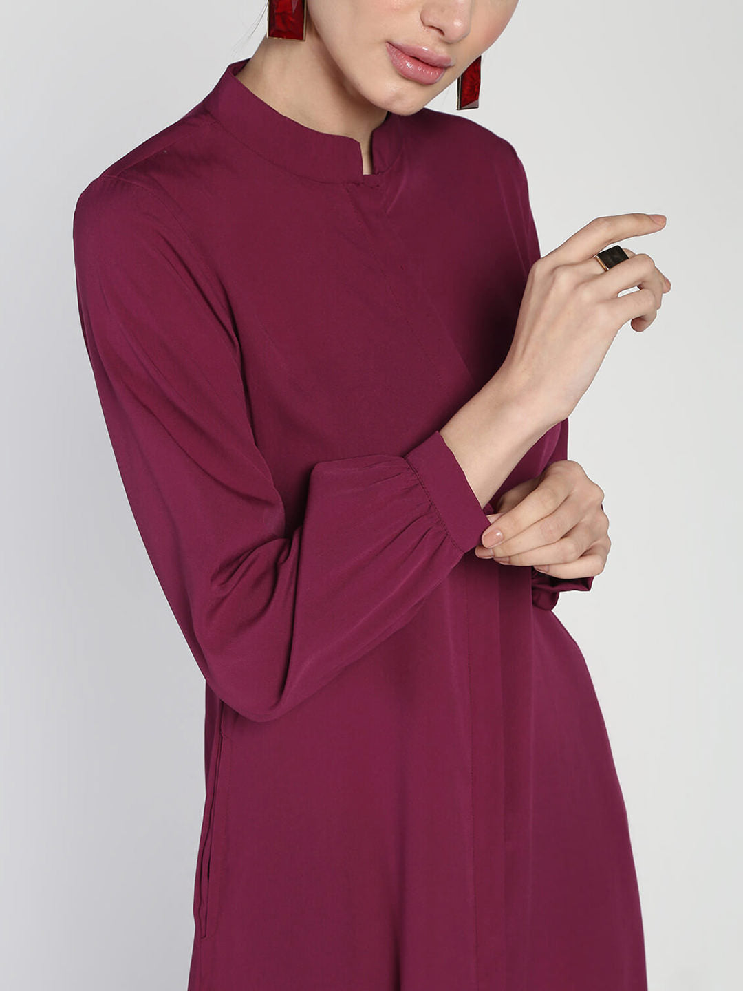 Double placketed Crepe shirt dress