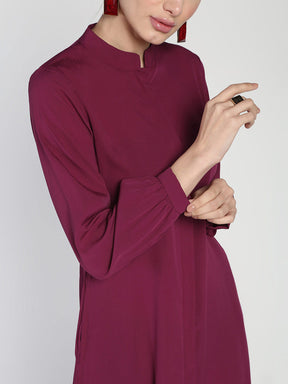 Double placketed Crepe shirt dress