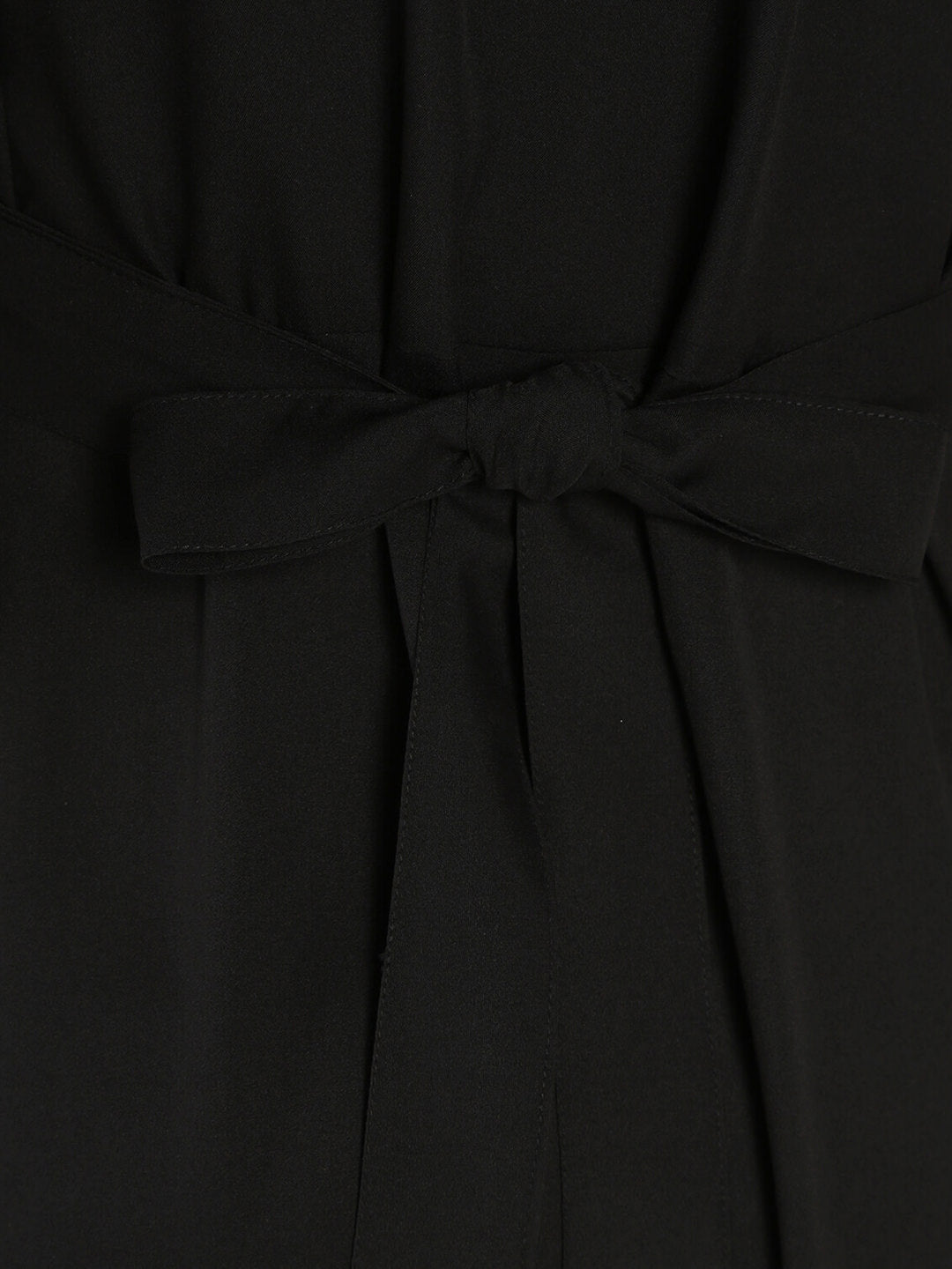 Belted Polycrepe dress with Neck detail