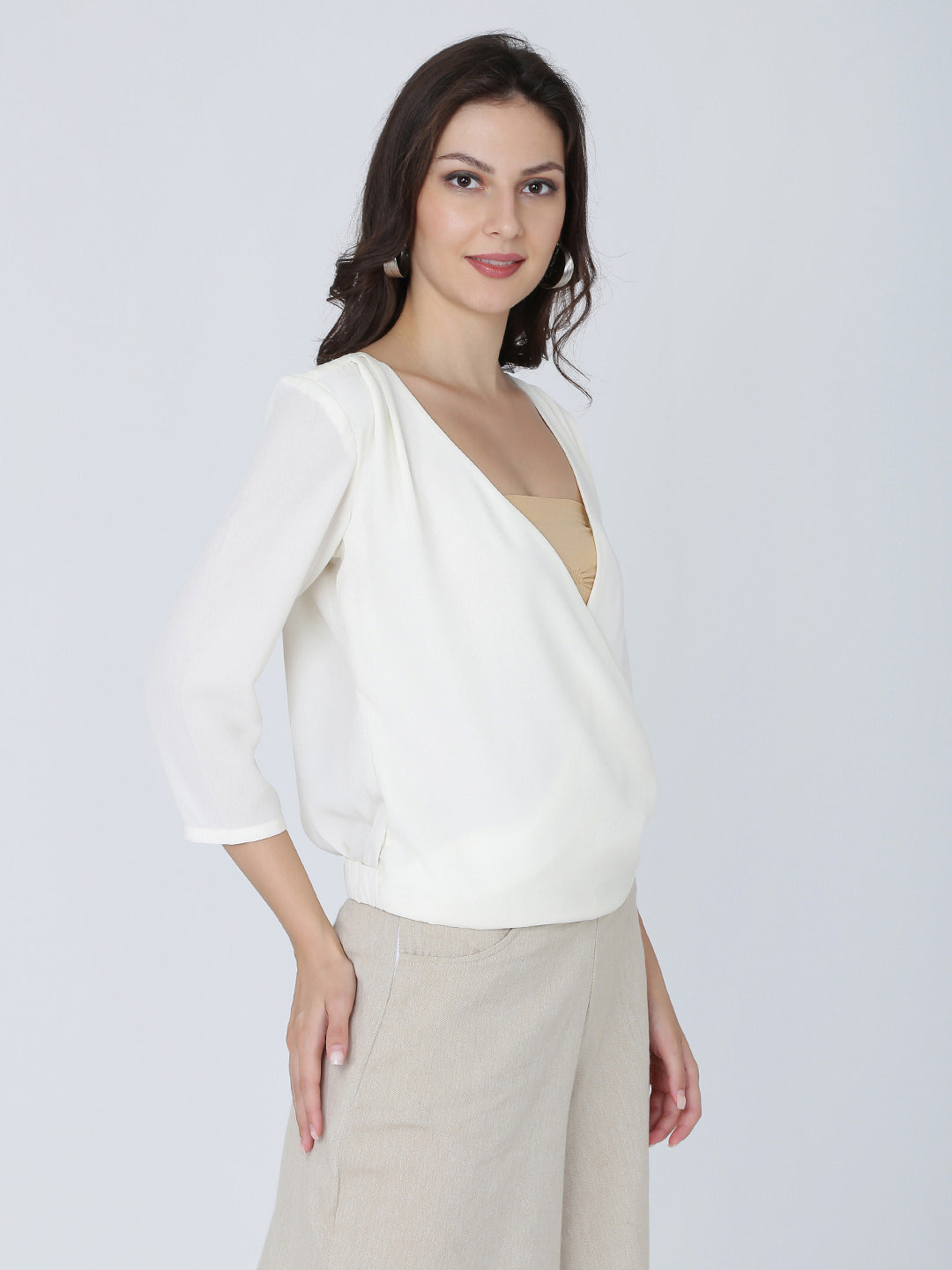 Dohyenne Wrap Layered Cowl Top
