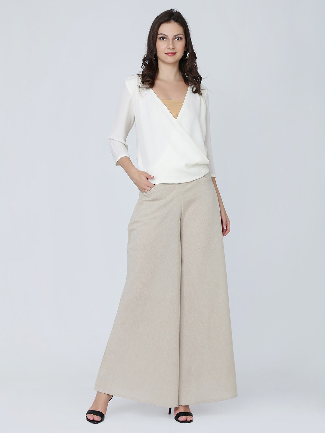 Dohyenne Wrap Layered Cowl Top