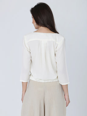 Dohyenne Wrap Layered Cowl Top