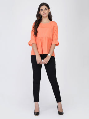 Dohyenne Drop Waist Poly Crepe Top