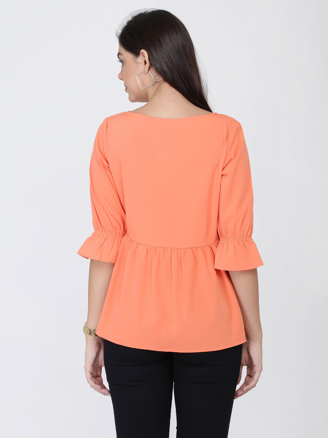 Dohyenne Drop Waist Poly Crepe Top