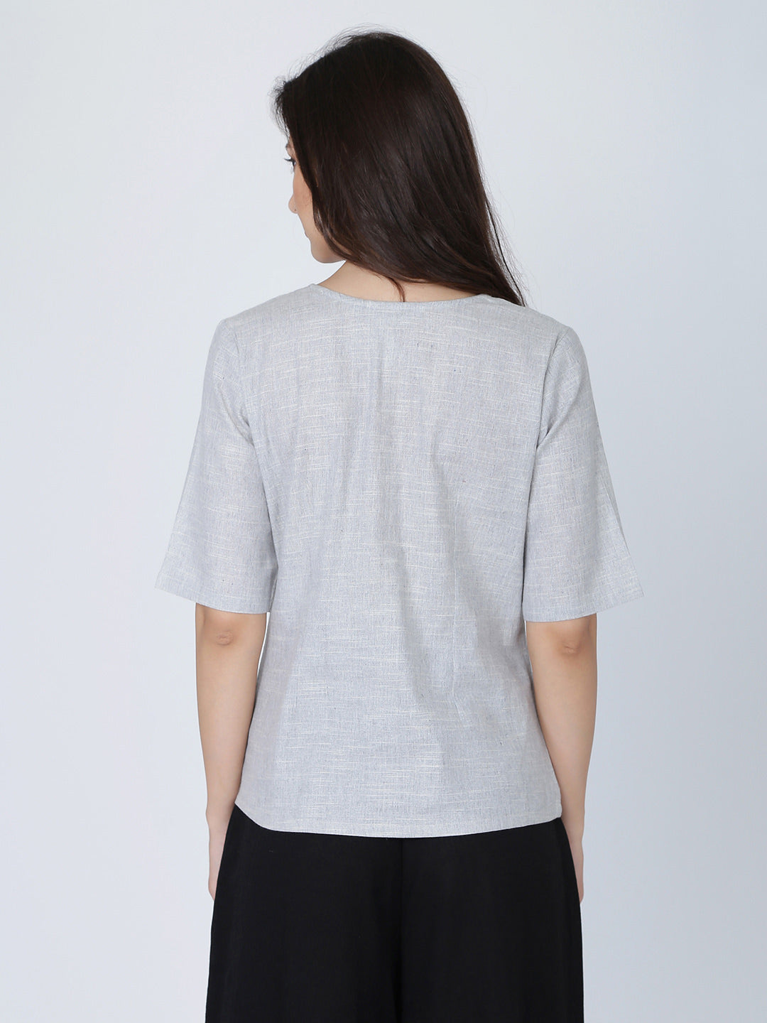 Dohyenne Cotton Linen Wrap Top
