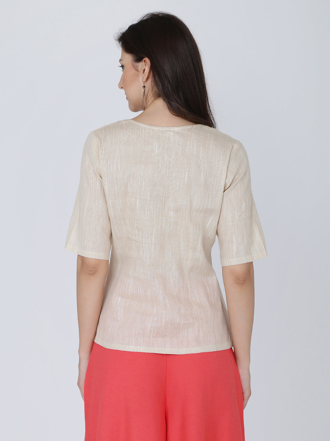 Dohyenne Cotton Linen Wrap Top