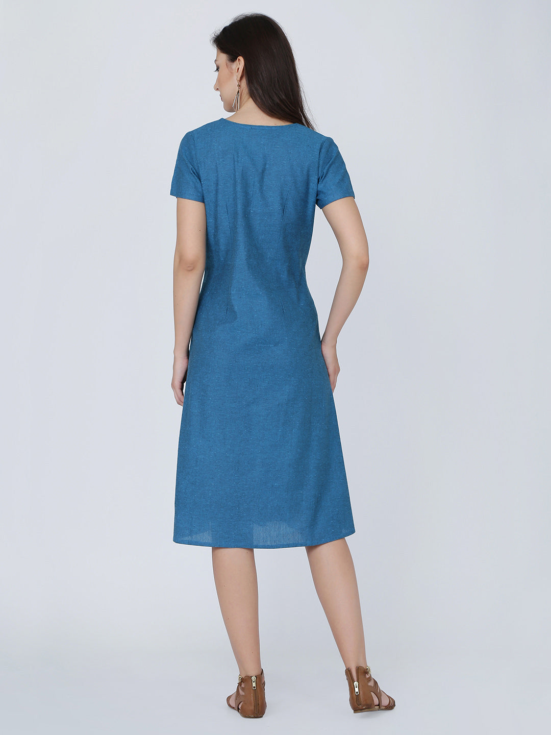 Dohyenne Cotton Linen Belted Dress