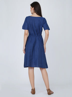 Dohyenne Cotton Linen pleated Dress