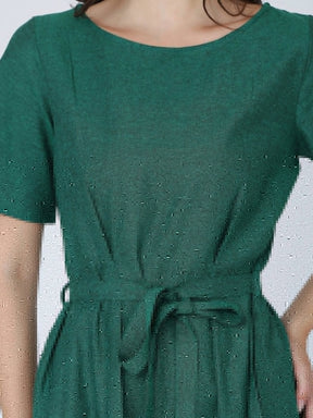 Dohyenne Cotton Linen pleated Dress