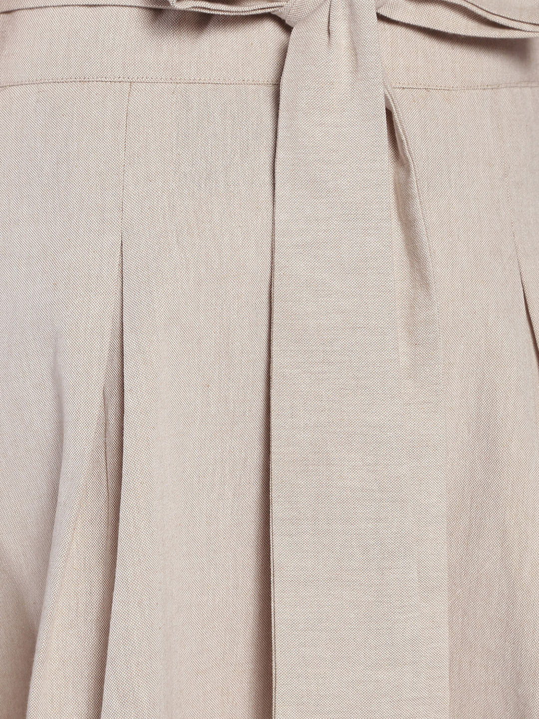 High waist Pleated Tie up belt Skirt