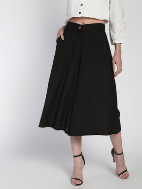 Mid rise Cotton Linen Culottes