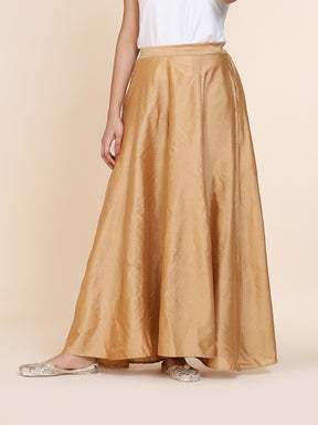 Abhishti cotton silk kalidar palazzo with pockets Gold