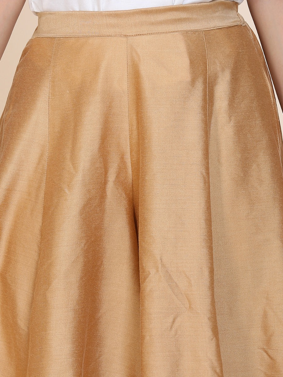 Abhishti cotton silk kalidar palazzo with pockets Gold