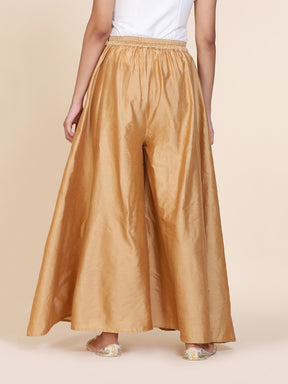 Abhishti cotton silk kalidar palazzo with pockets Gold